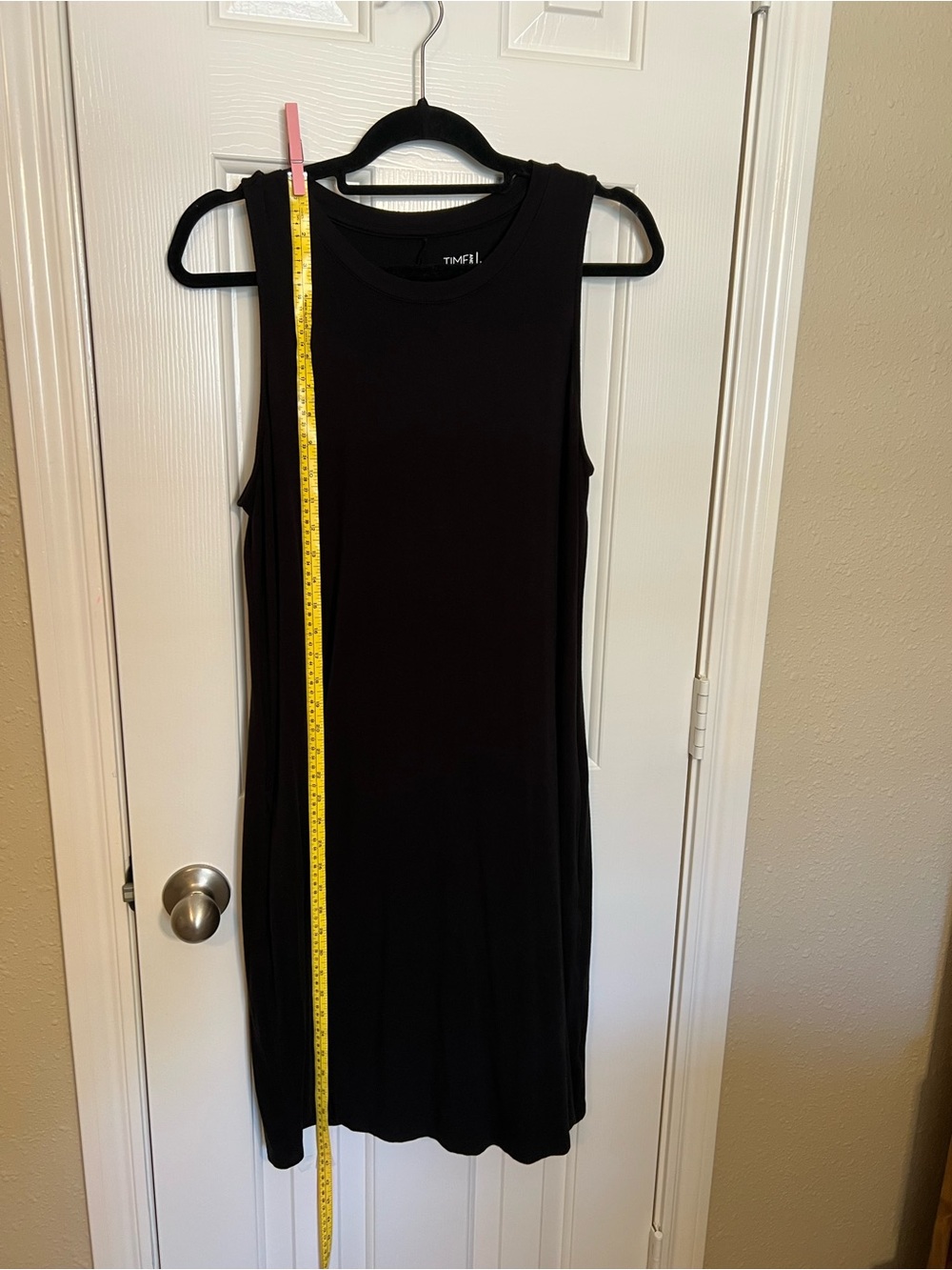 Time and Tru Black Sleeveless Midi Tank Dress
